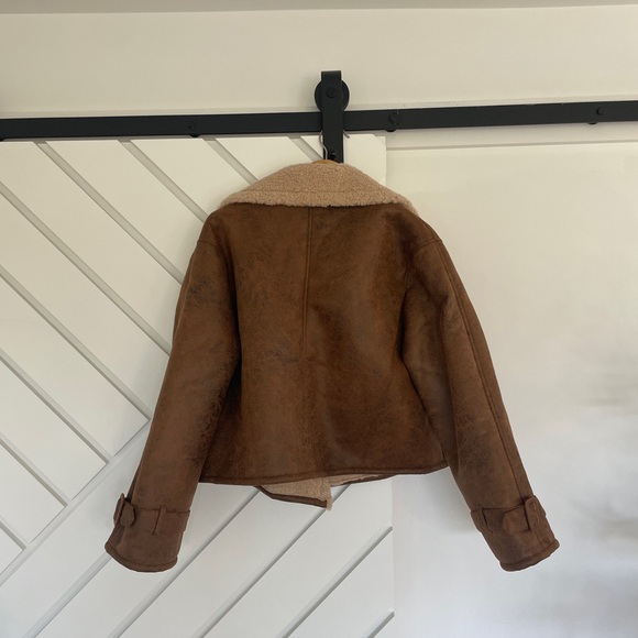 12th Tribe Brown Teddy Jacket with Cream Accents - Picture 4 of 4